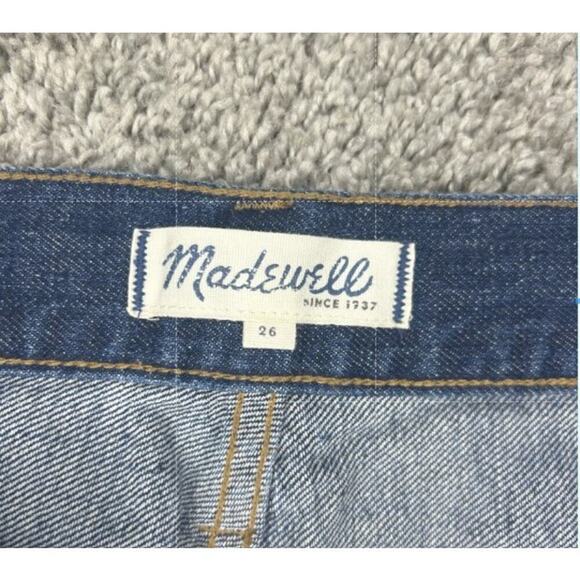 Madewell Jean Skirt Size 26 100% Cotton Drawstring Pockets Front Slit - Picture 4 of 6